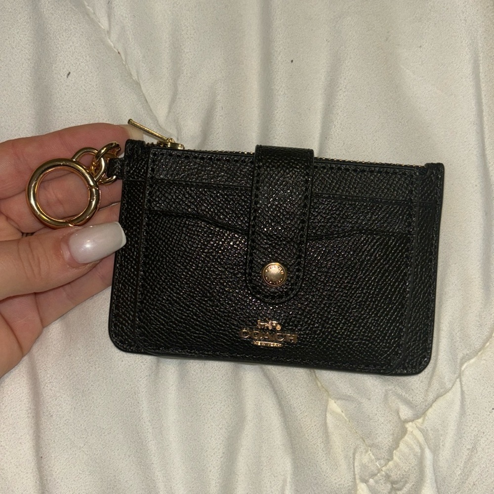 Coach card holder with keychain attachment